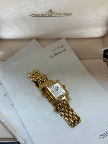 Jaeger-LeCoultre Reverso 21mm Yellow gold and Diamond Silver