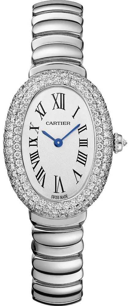 Cartier Baignoire WJBA0020 31.4mm White gold and 18k white gold and Diamond Silver