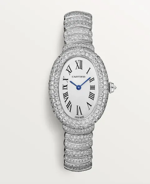 Cartier Baignoire WJBA0021 31.4mm White gold and 18k white gold and Diamond Silver