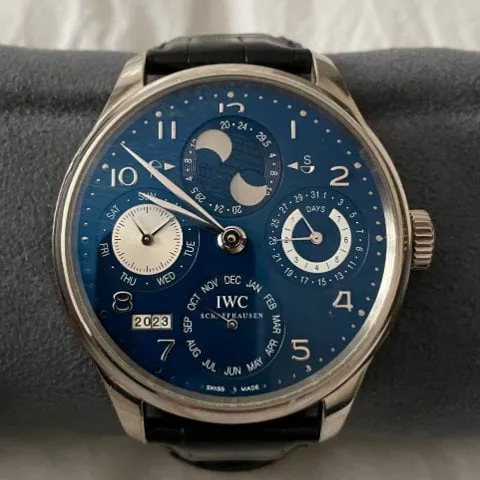 IWC Portuguese Perpetual Calendar IW502121 White gold Blue