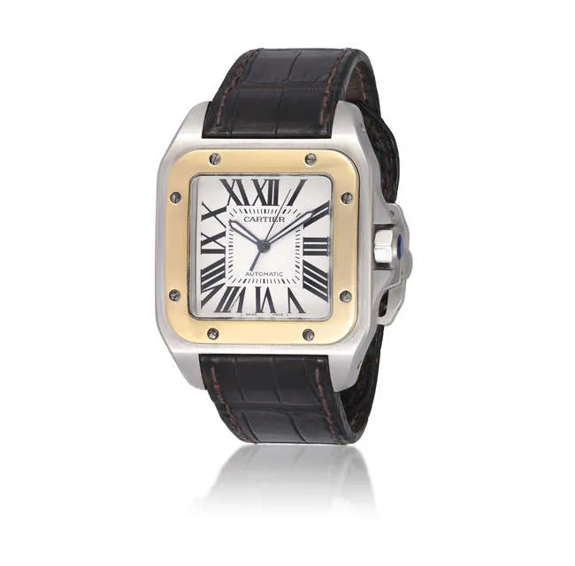 Cartier Santos 2656 38mm Yellow gold and Stainless steel Silver