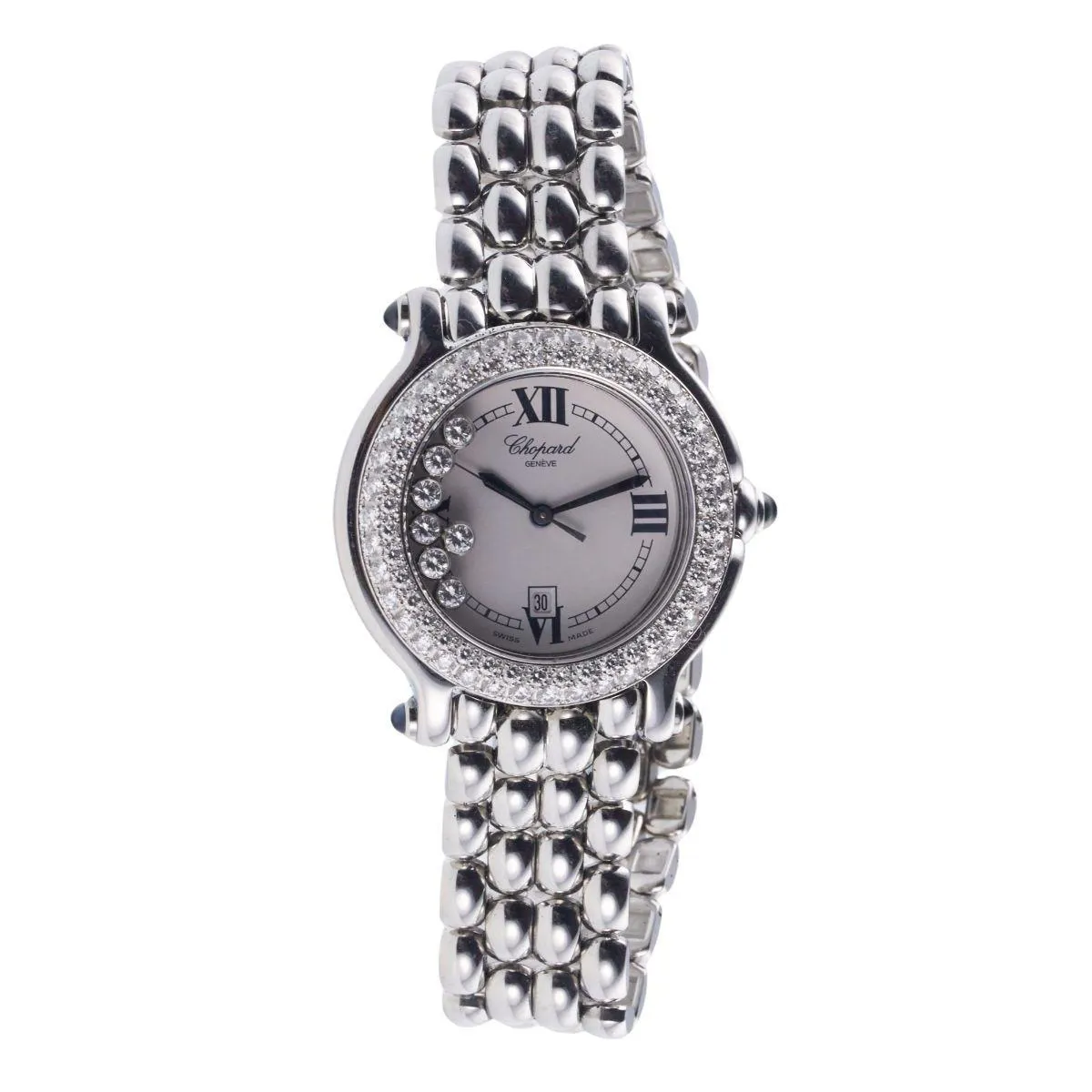 Chopard Happy Sport 27/8291 32mm Stainless steel and diamond-set White