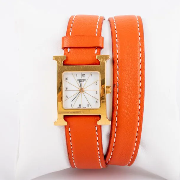 Hermès Heure H Yellow gold White 1