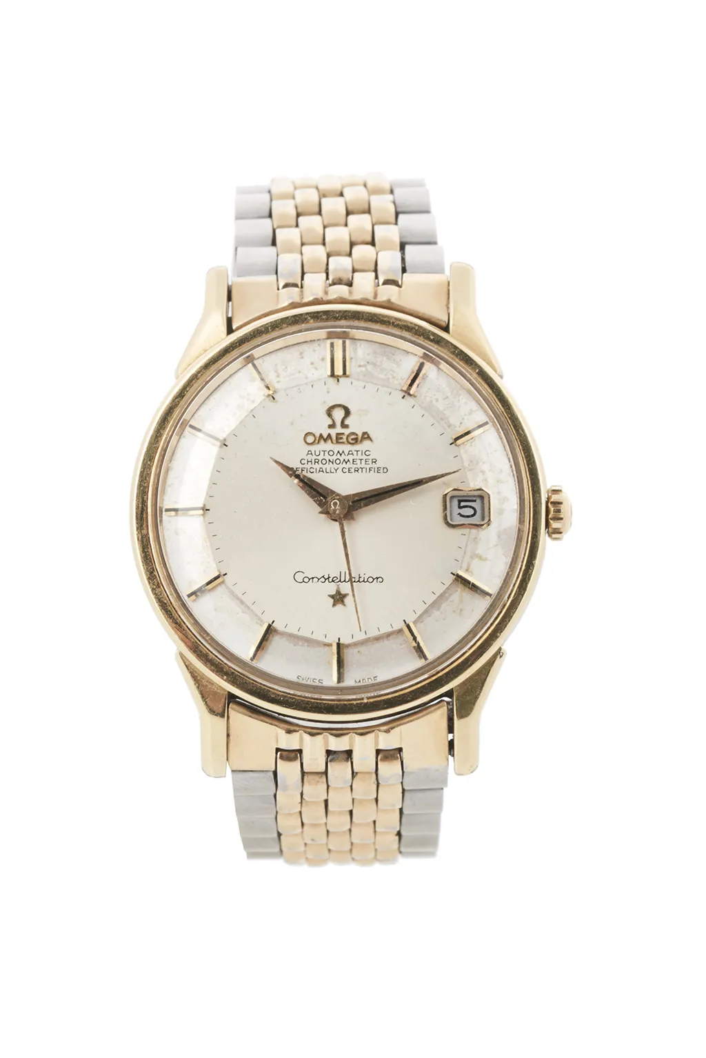 Omega Constellation 168.005 33mm Yellow gold and stainless steel Ivory