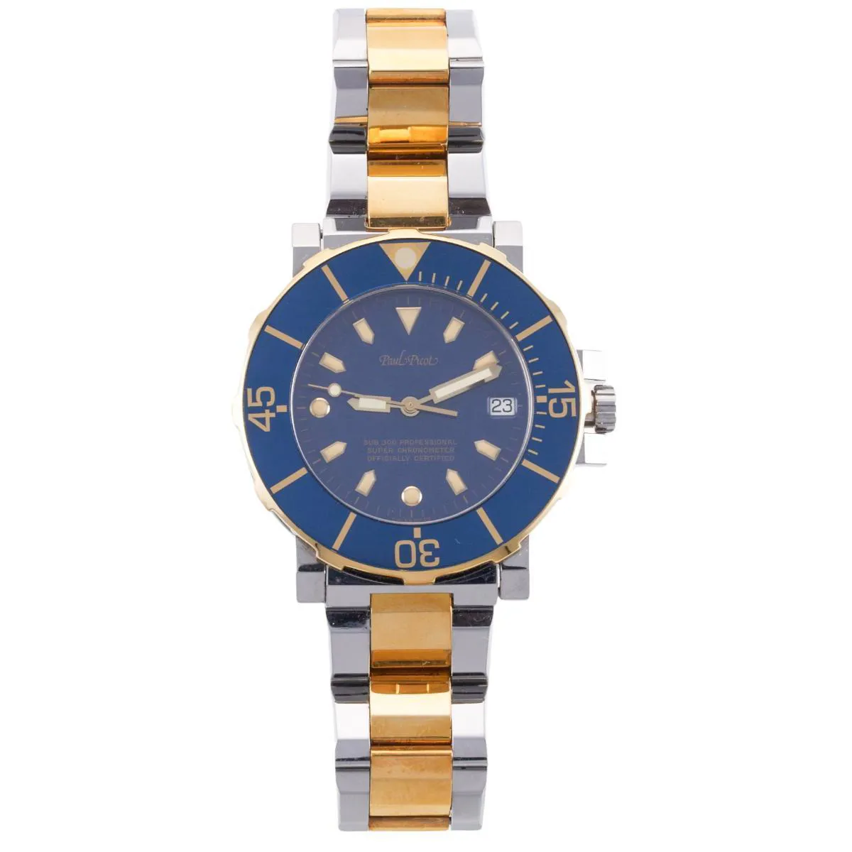 Paul Picot 5134-5247 39mm Stainless steel and yellow gold Blue