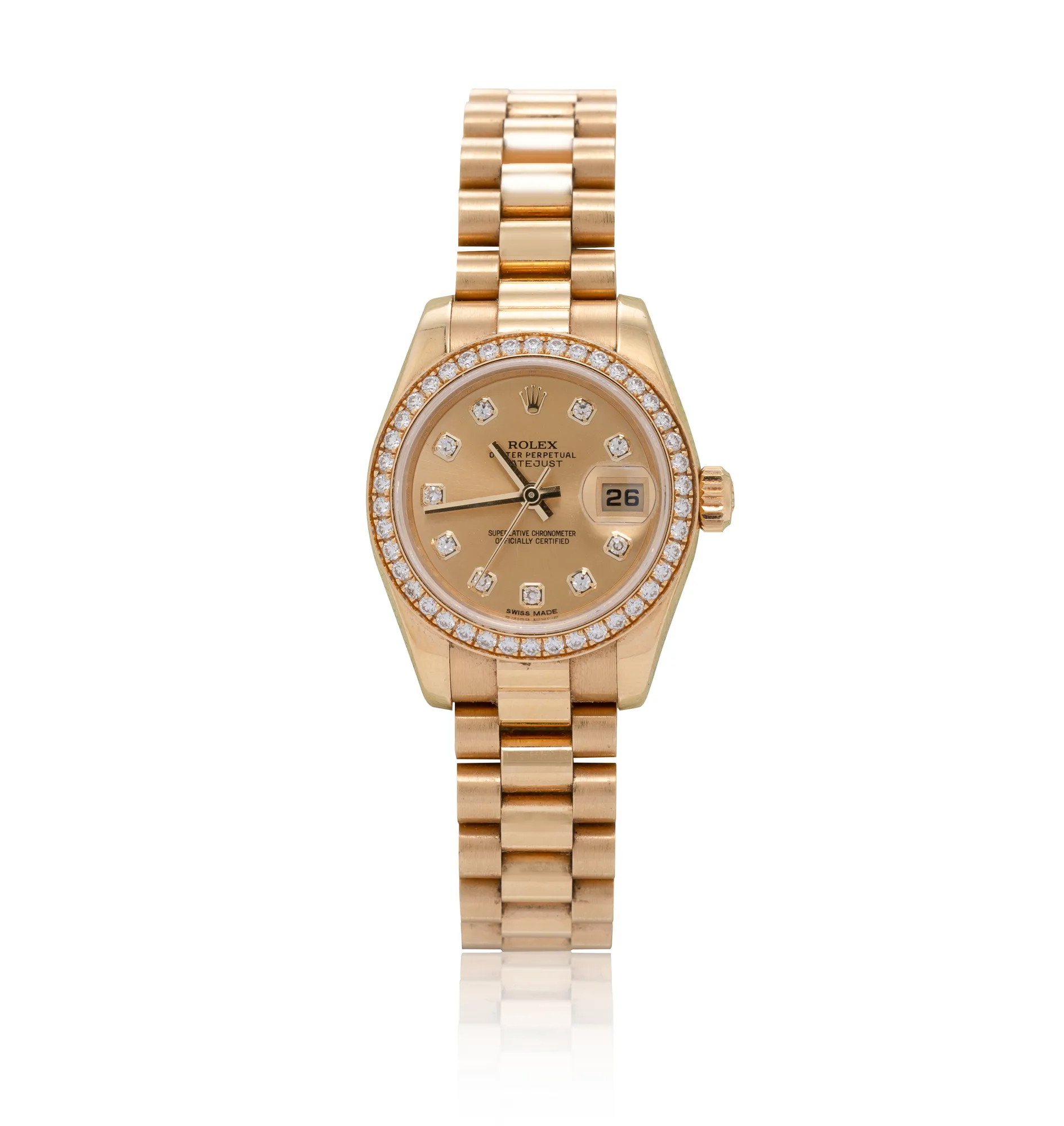 Rolex Lady-Datejust 179138 26mm Yellow gold Champagne