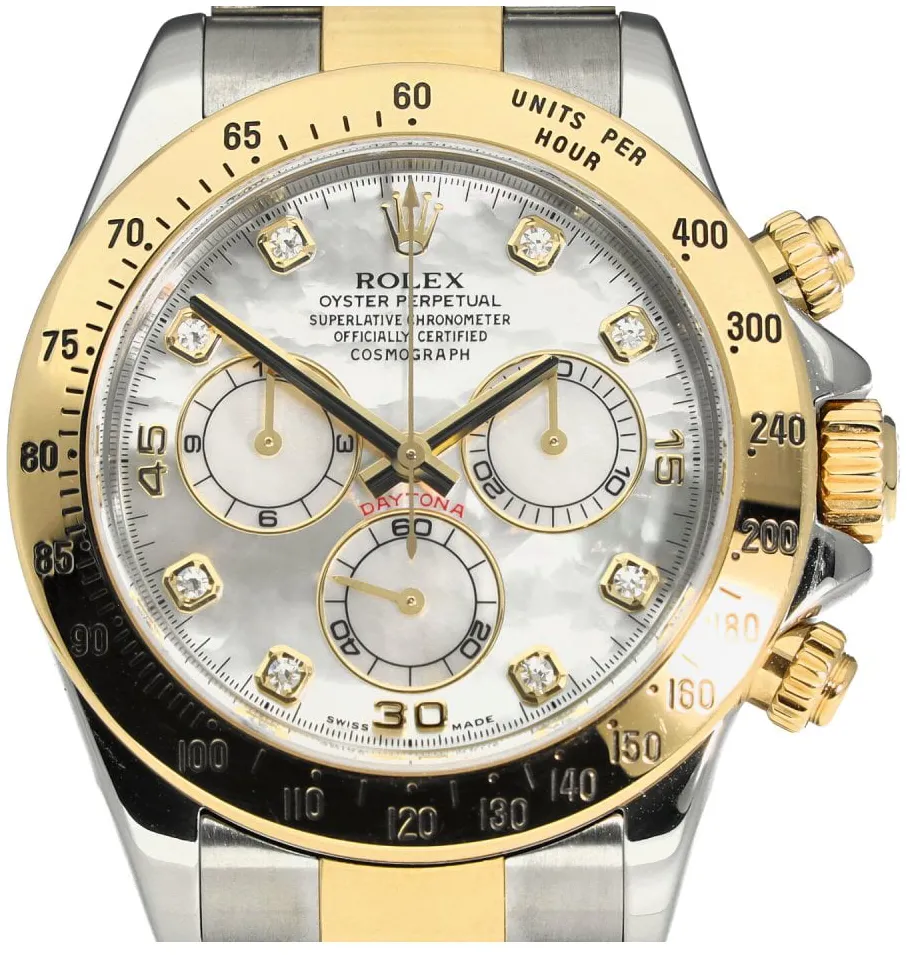 Rolex Daytona 116523 40mm Yellow gold and Stainless steel Diamond 1