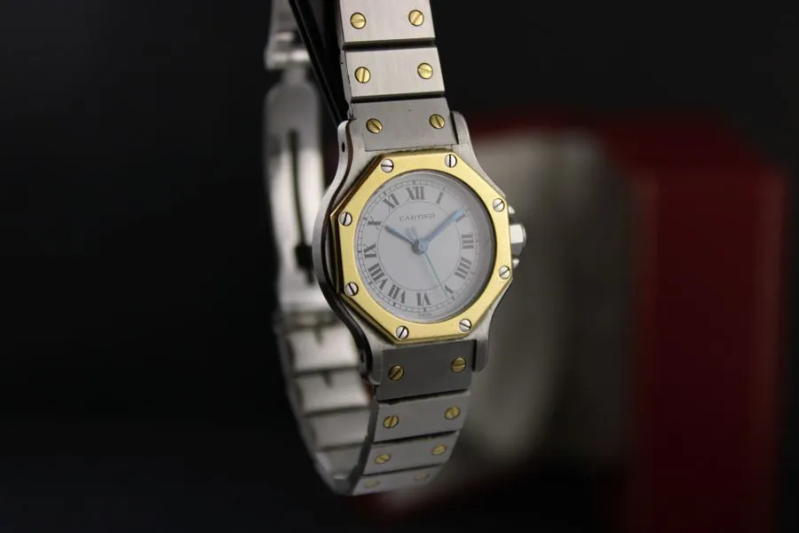 Cartier Santos 0907 25mm Yellow gold and Stainless steel White