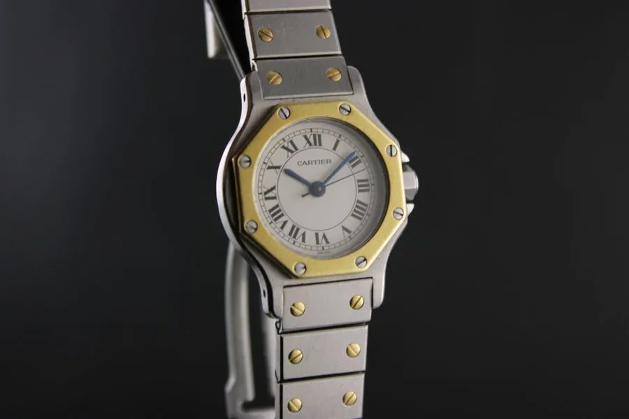 Cartier Santos 0907 25mm Yellow gold and Stainless steel White 1