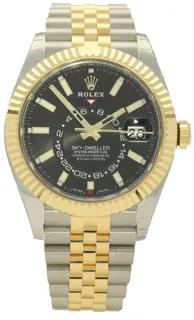 Rolex Sky-Dweller 326933 Yellow gold and Stainless steel Black Baton