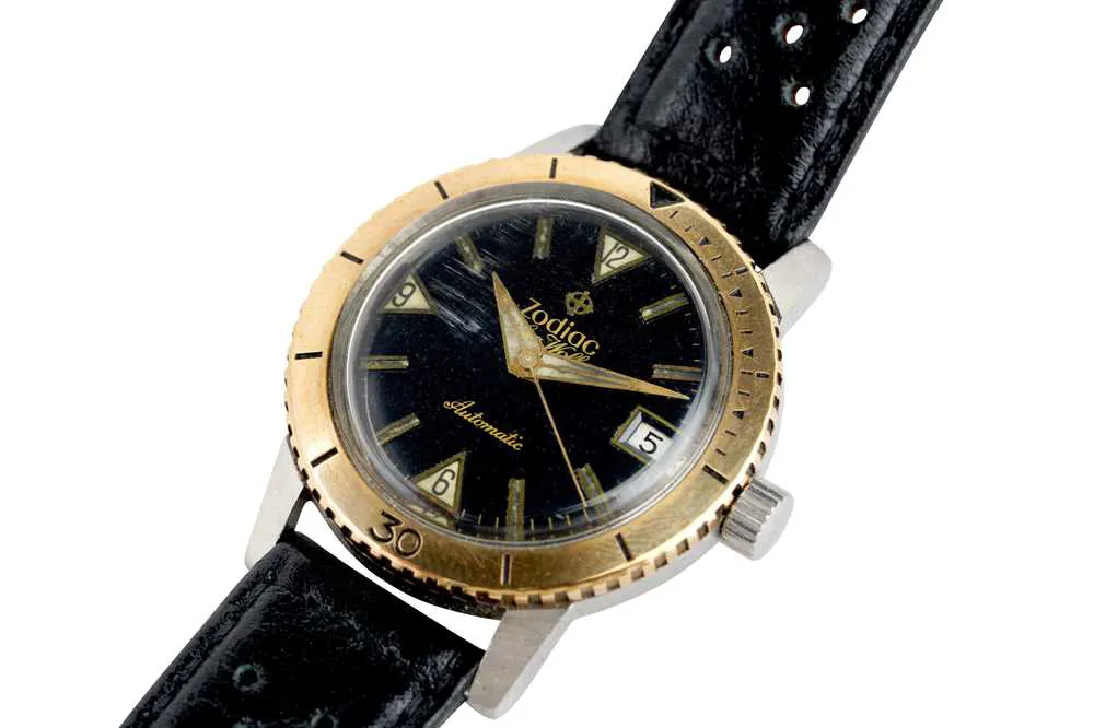 Zodiac Sea Wolf 35mm Yellow gold and Stainless steel Black 1