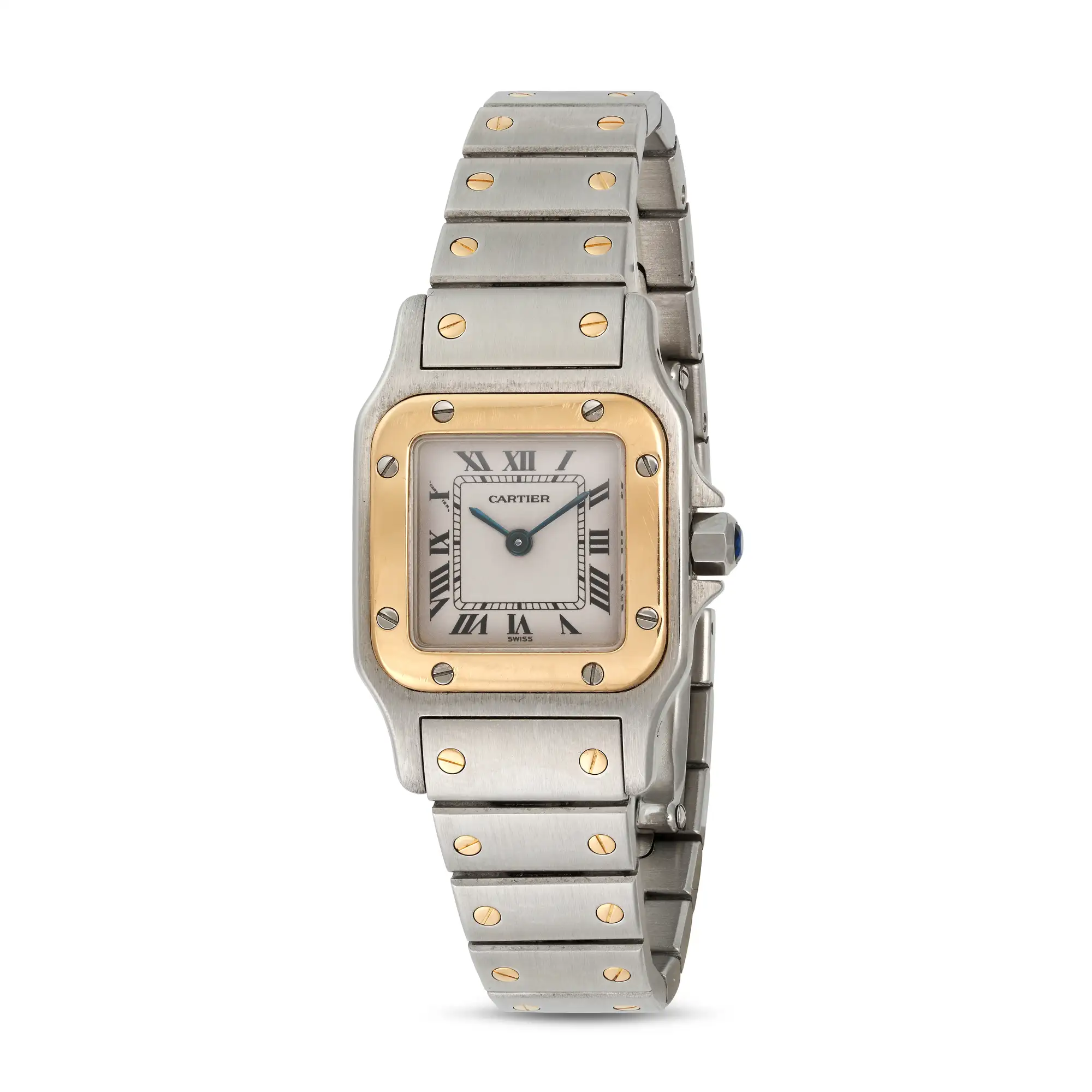 Cartier Santos 1567 23.5mm Yellow gold and Stainless steel White