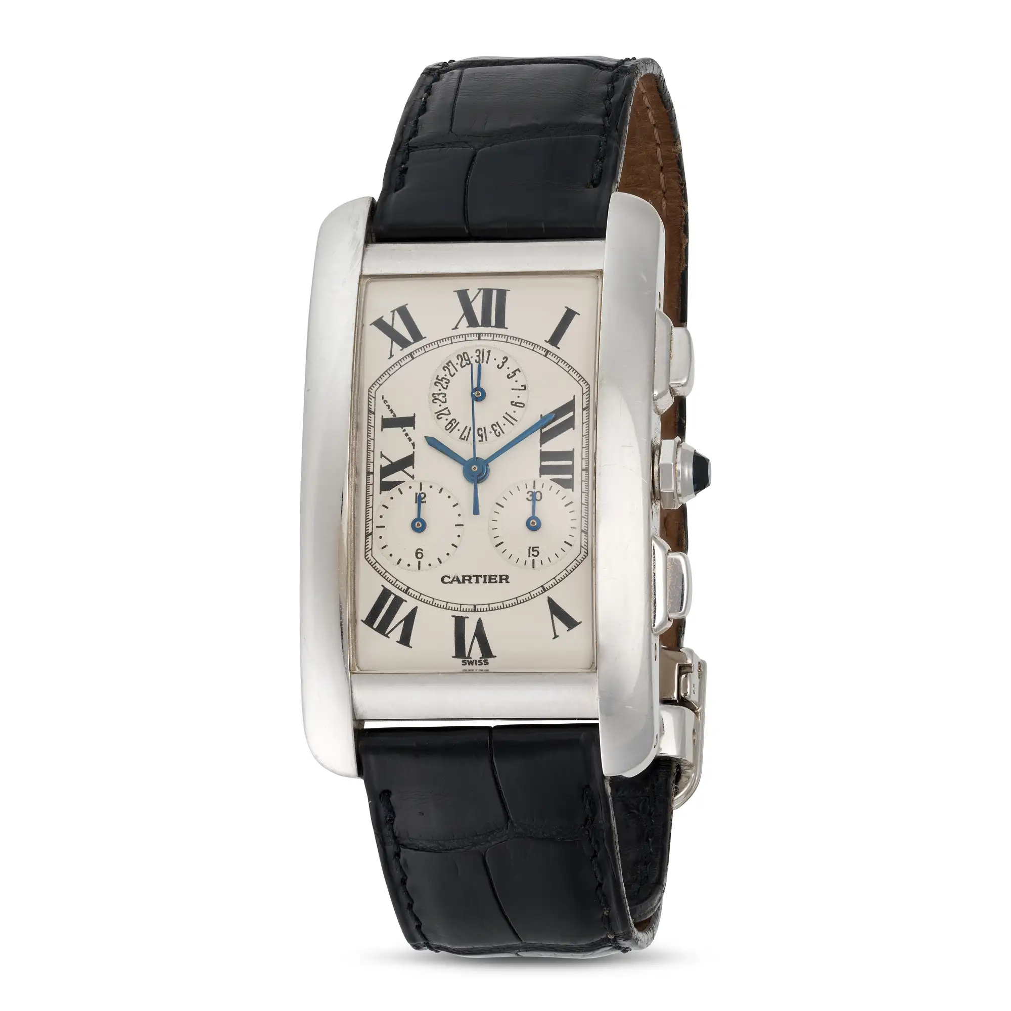 Cartier American Tank 2312 26mm White gold White
