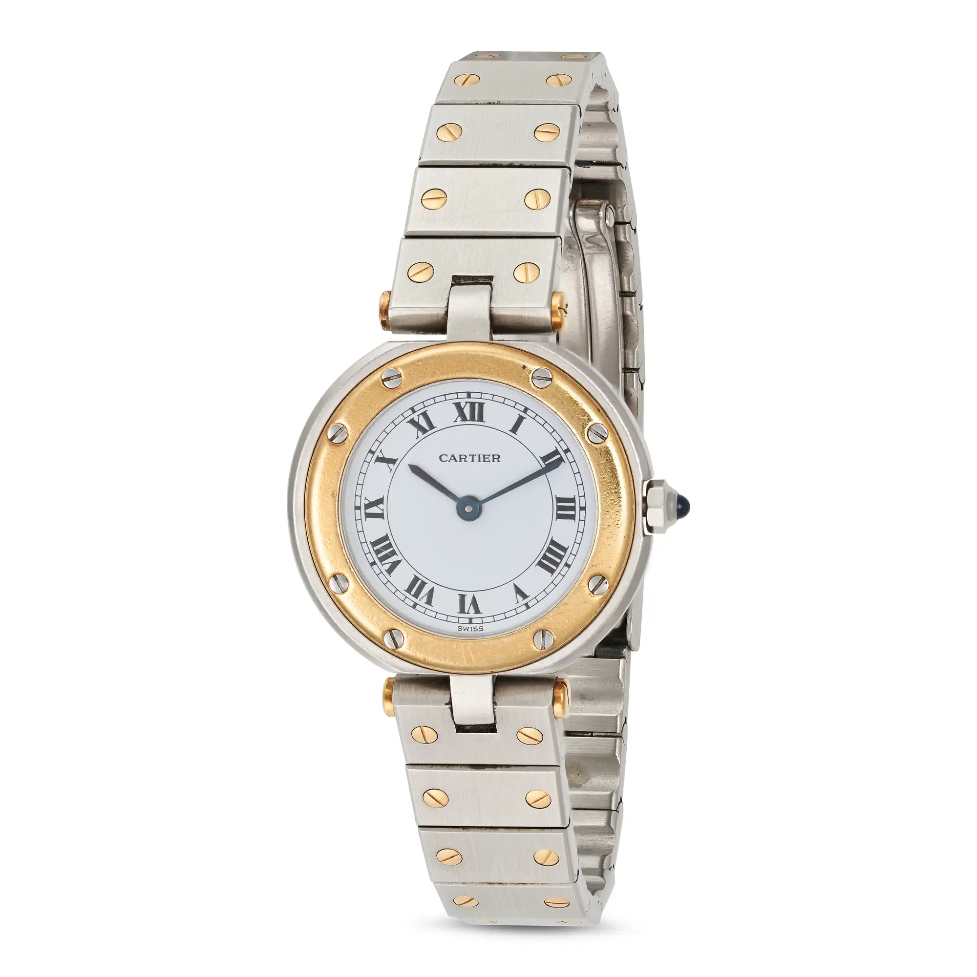 Cartier Santos Ronde 8191 27mm Yellow gold and Stainless steel White