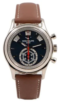 Patek Philippe Annual Calendar Chronograph 5960/01G-001 40.5mm White gold Blue