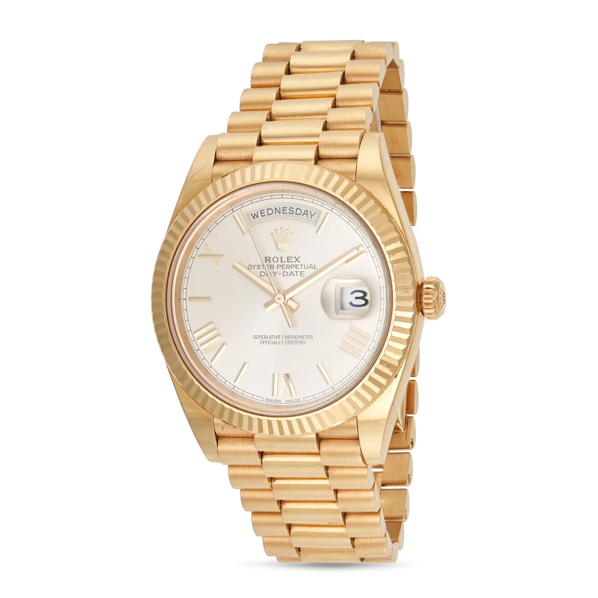 Rolex Day-Date 40 228238A 40mm Yellow gold Silver