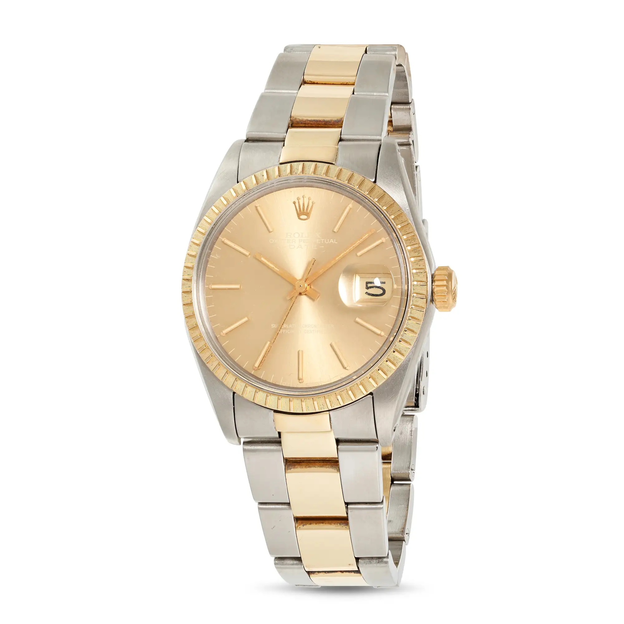 Rolex Oyster Perpetual Date 1505 34mm Yellow gold and Stainless steel Champagne