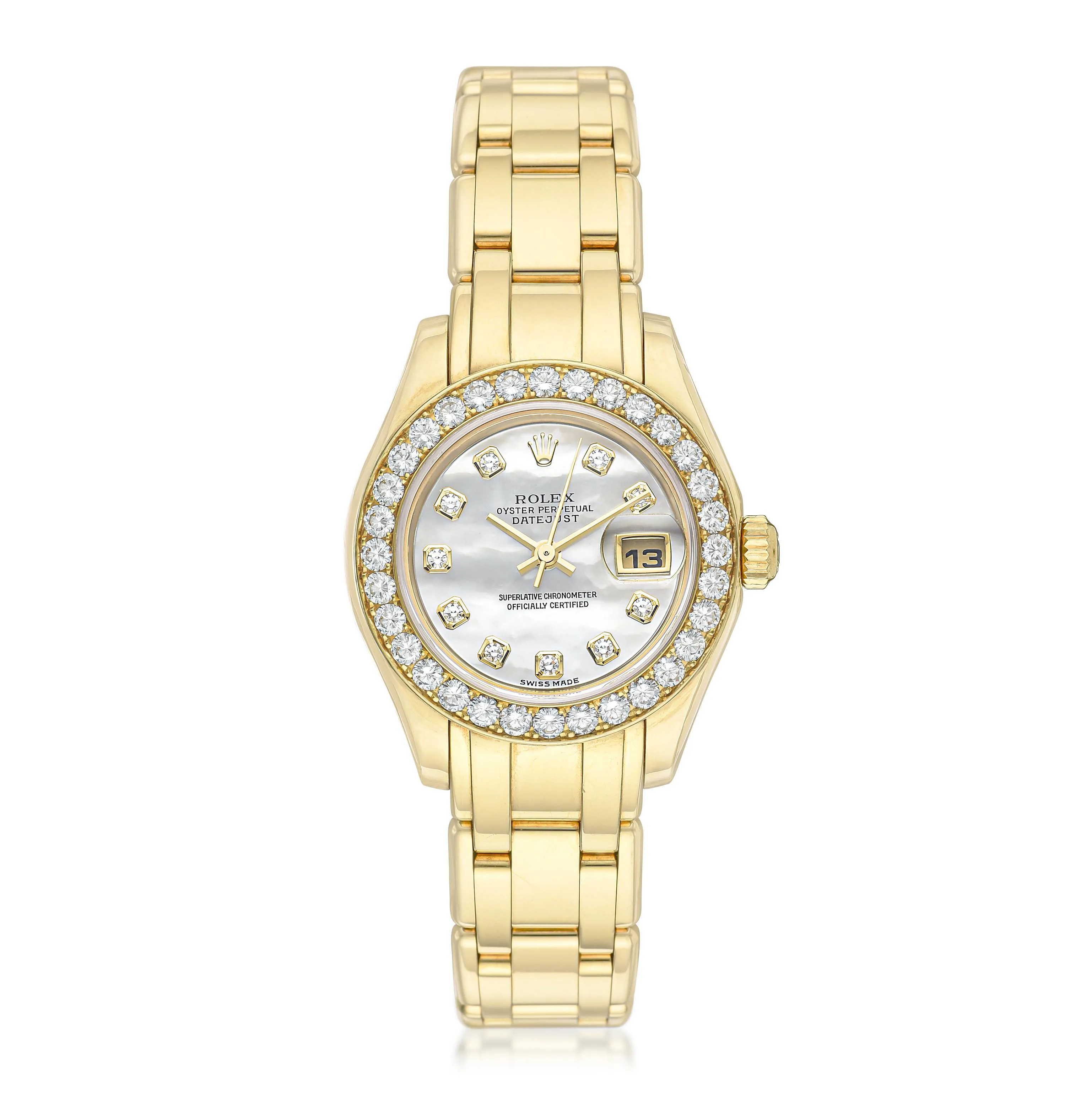 Rolex Pearlmaster 80298 29mm Yellow gold White