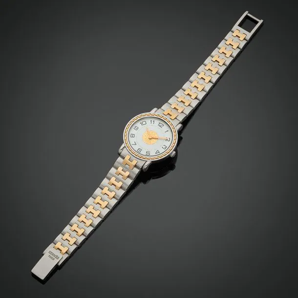 Hermès Sellier 24mm Gold-plated White