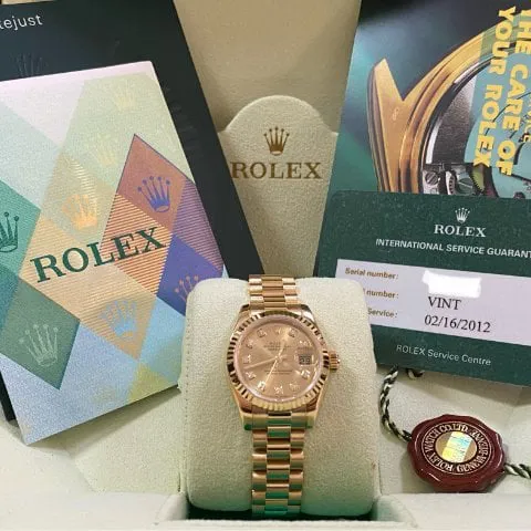 Rolex Lady-Datejust 179178 26mm Yellow gold Champagne