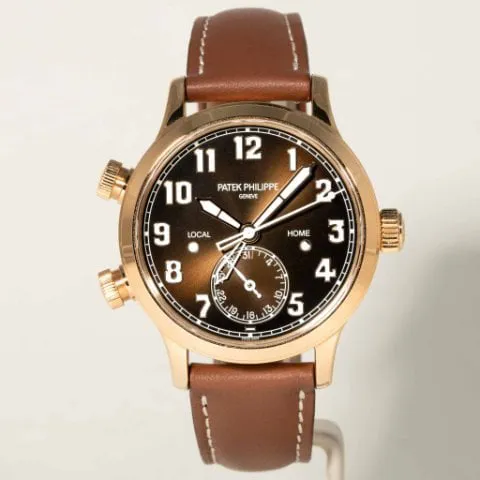 Patek Philippe Calatrava Pilot Travel Time 7234R-001 37.5mm Rose gold Brown