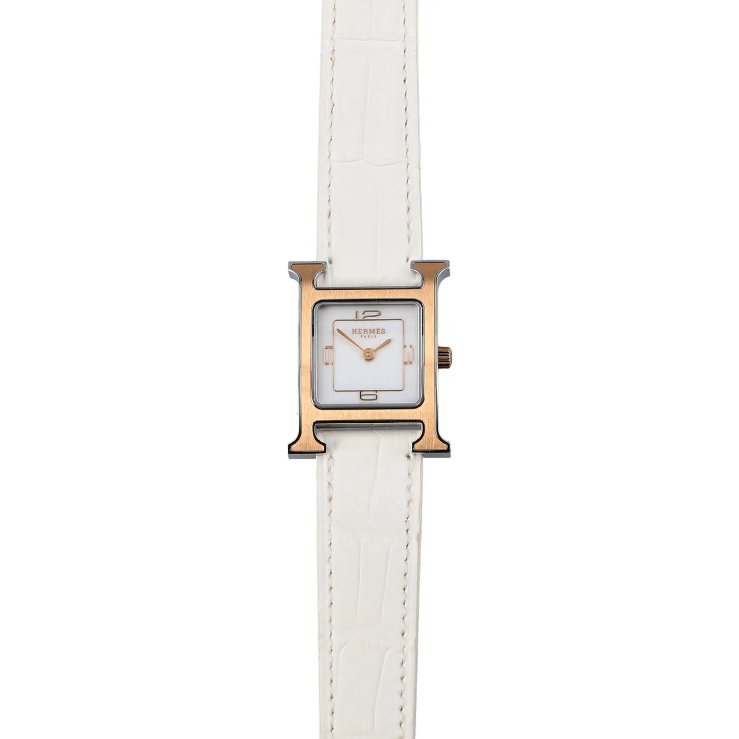 Hermès Hour H Hermès 21mm Stainless steel White