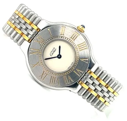 Cartier Must 21 123000P 31mm Yellow gold and Stainless steel White