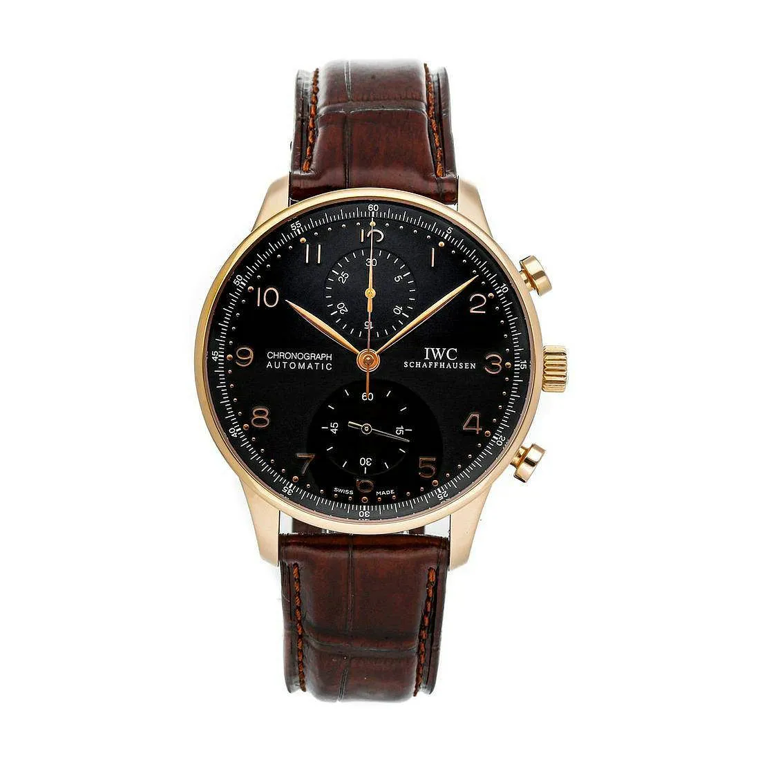 IWC Portuguese Chronograph nullmm Rose gold Black