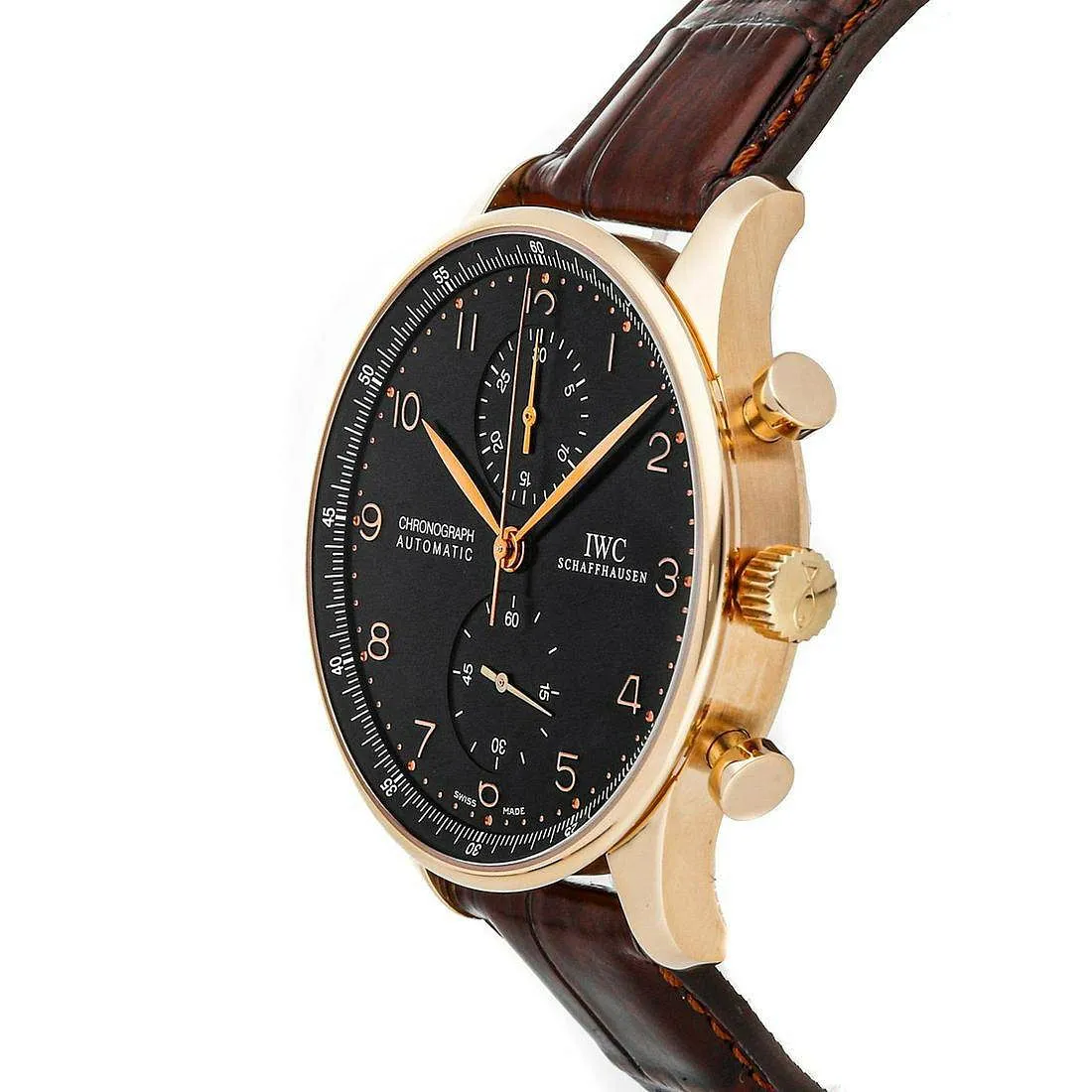 IWC Portuguese Chronograph nullmm Rose gold Black 2