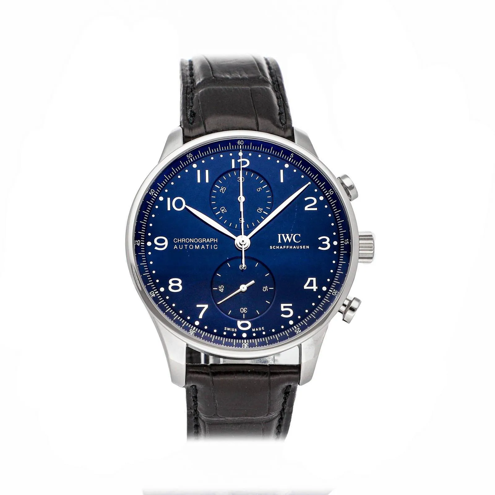 IWC Portugieser Chronograph nullmm Stainless steel Blue