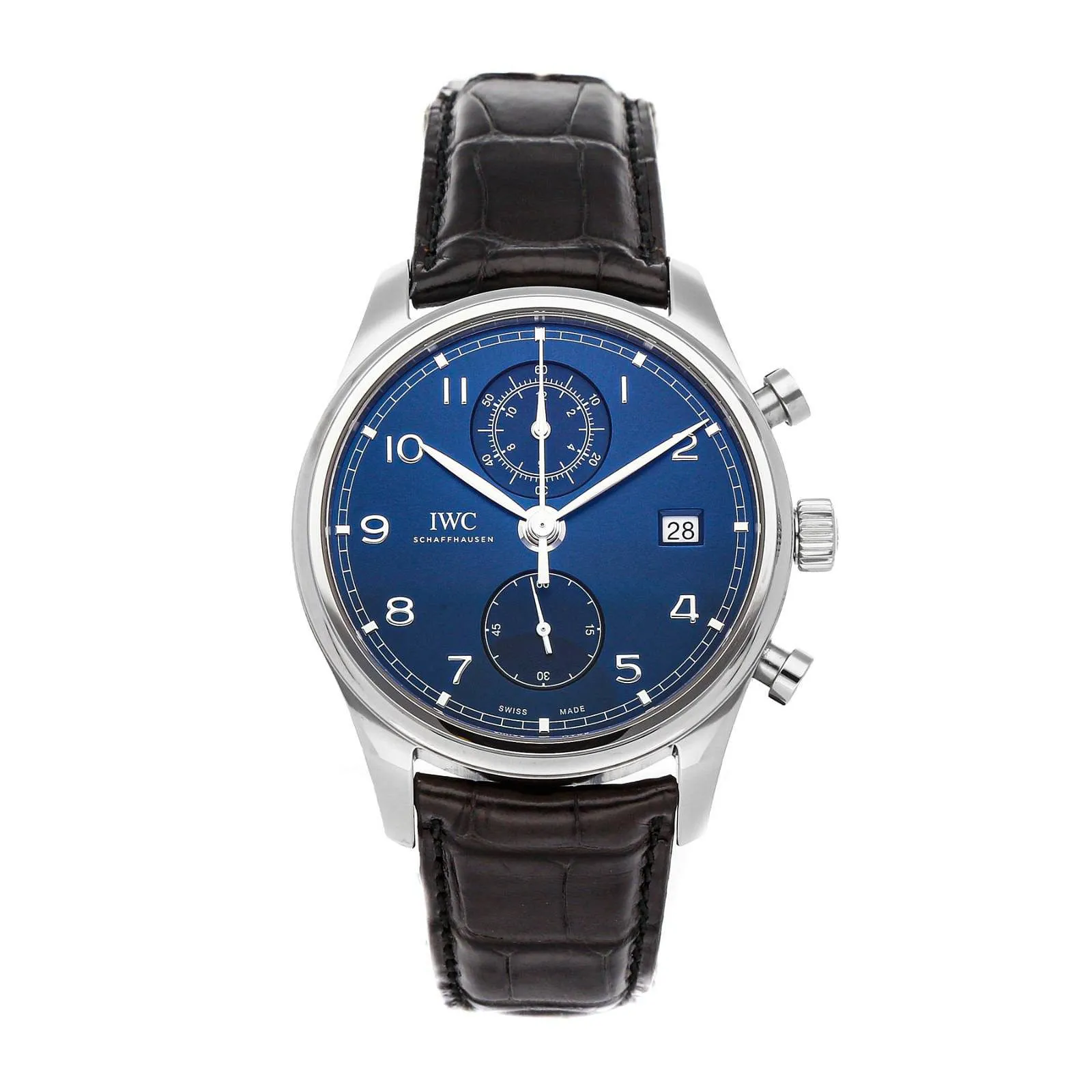 IWC Portugieser Chronograph nullmm Stainless steel Blue