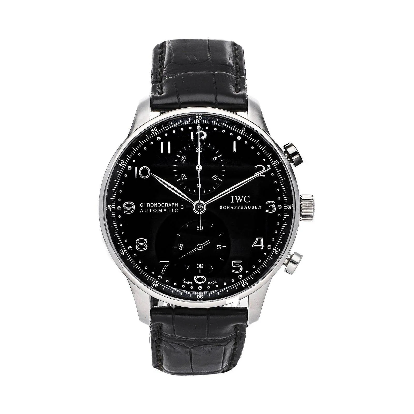 IWC Portugieser Chronograph nullmm Stainless steel Black