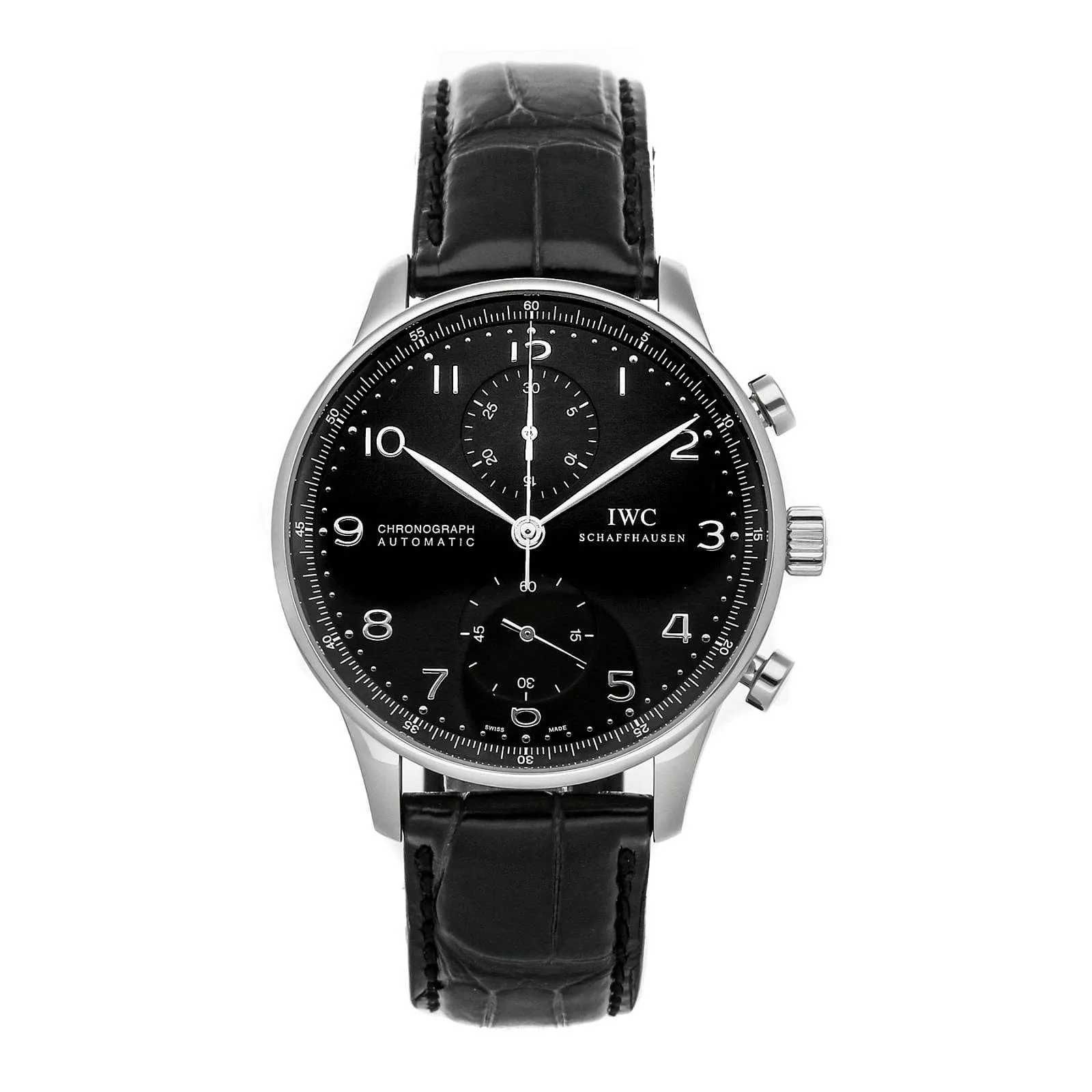 IWC Portugieser Chronograph nullmm Stainless steel Black