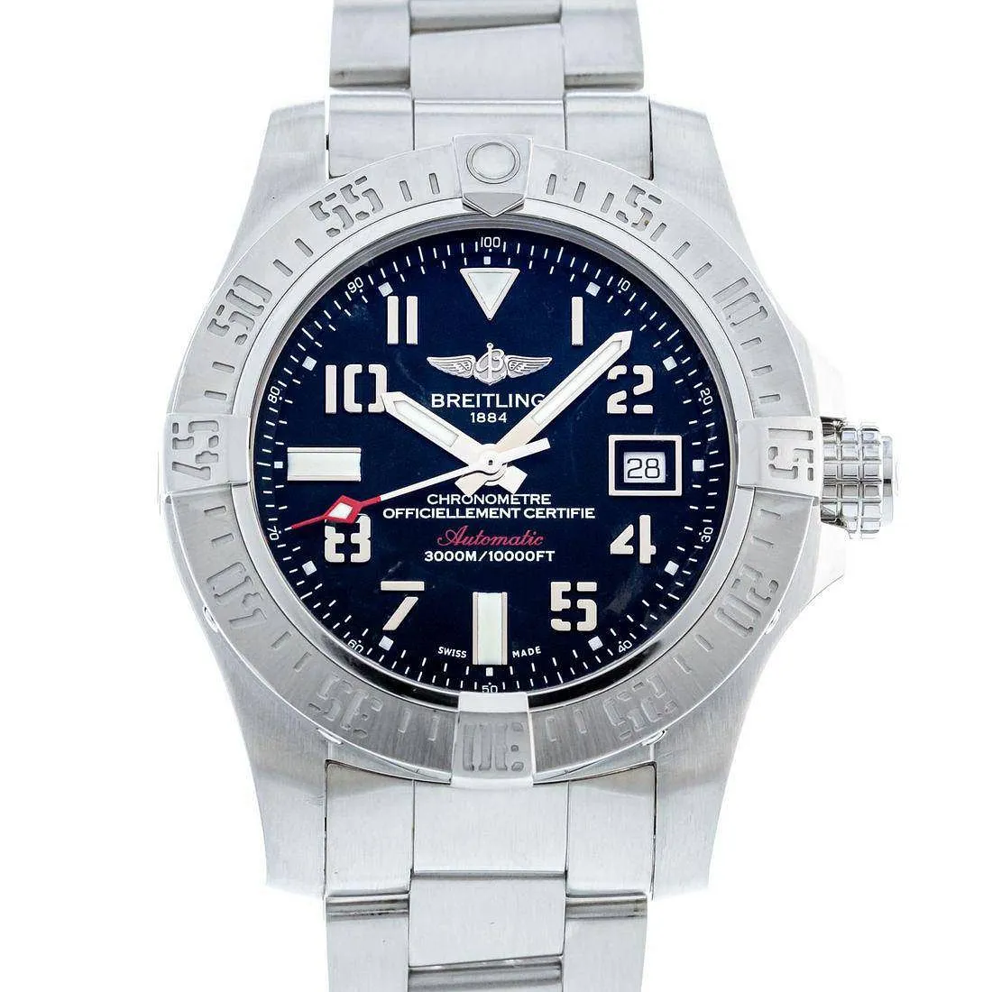 Breitling Avenger II Seawolf 45mm Stainless steel Black