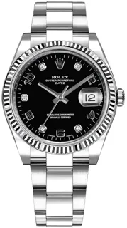 Rolex Oyster Perpetual Date 115234-0011 White gold and Stainless steel Black