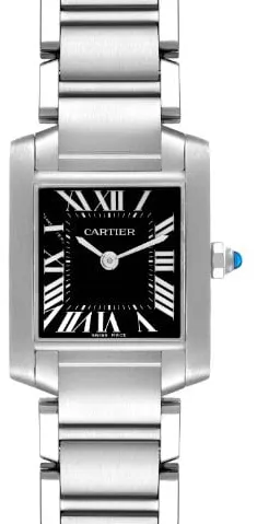 Cartier Tank W51026Q3 20mm Stainless steel Black