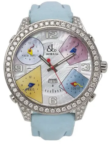 Jacob & Co. Five Time Zone D-465739 47mm Steel Mother-of-pearl