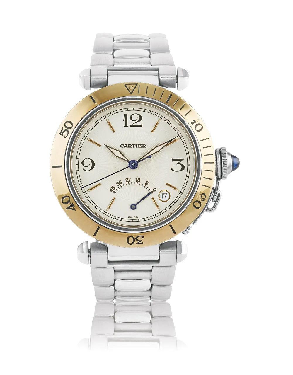 Cartier Pasha 1033 38mm Yellow gold and stainless steel Cream
