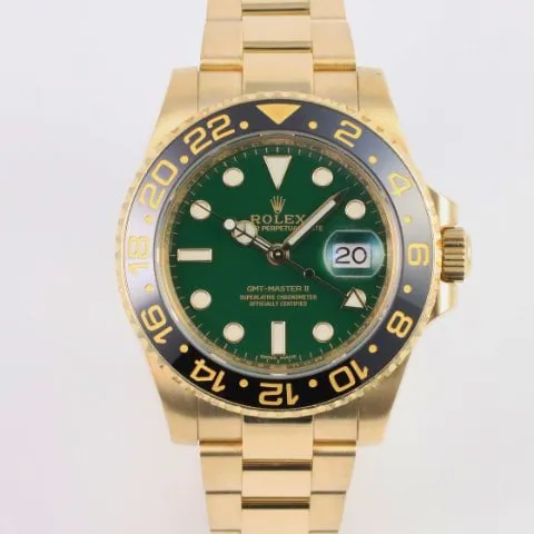 Rolex GMT-Master II 116718LN 40mm Yellow gold Green