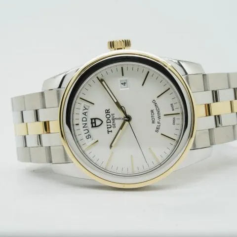 Tudor Glamour 56003 39mm Yellow gold and Stainless steel White