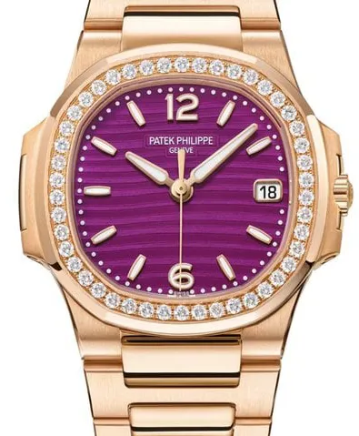 Patek Philippe Nautilus 7010/1R 32mm Rose gold Purple