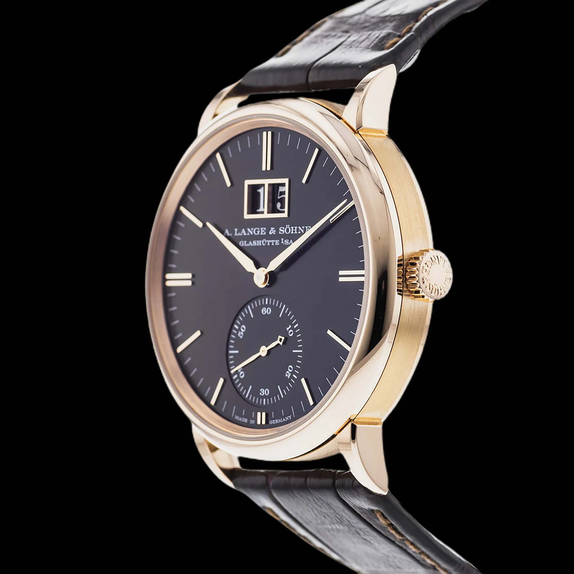 A. Lange & Söhne Saxonia 38.5mm Rose gold Black 2