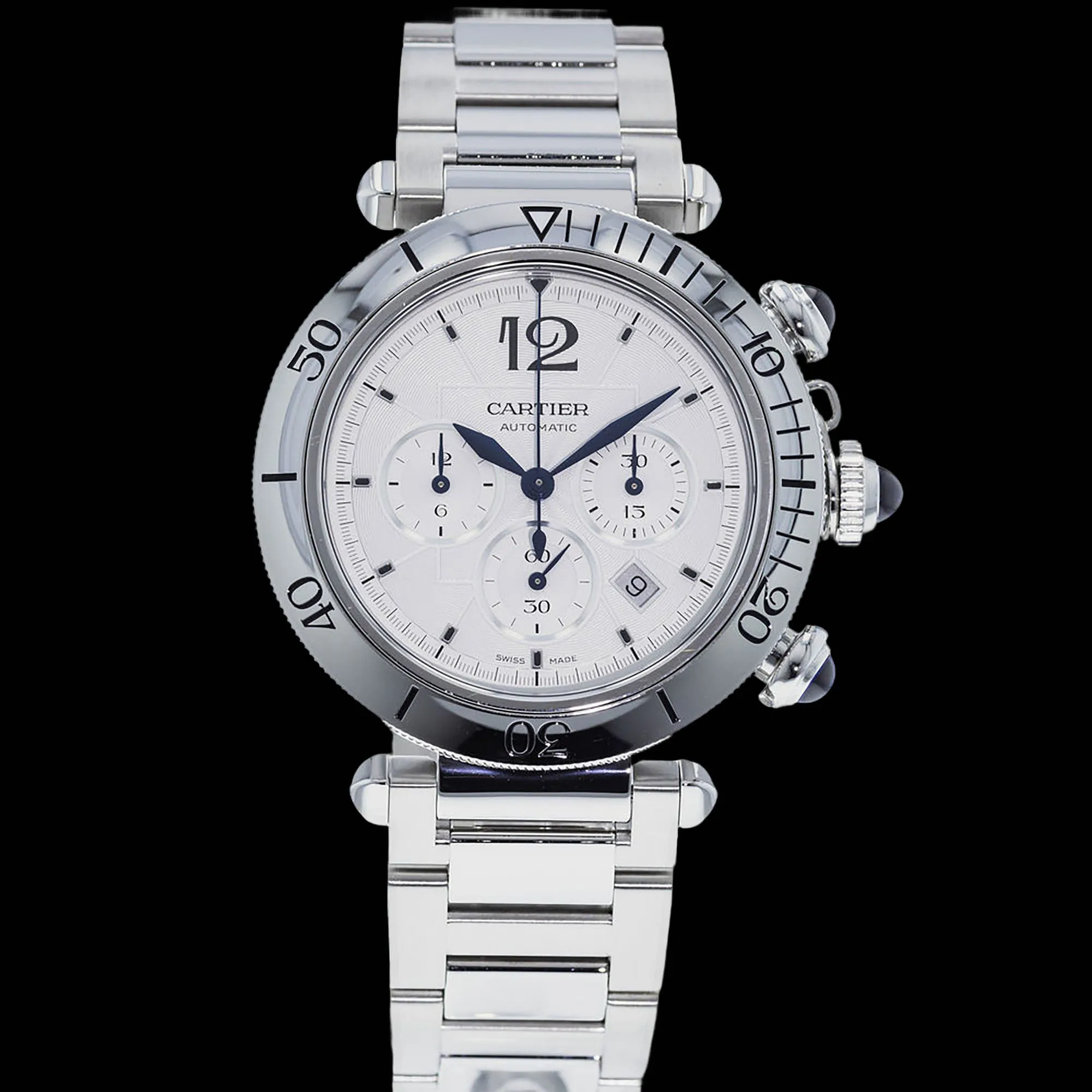 Cartier Pasha 41mm Stainless steel White