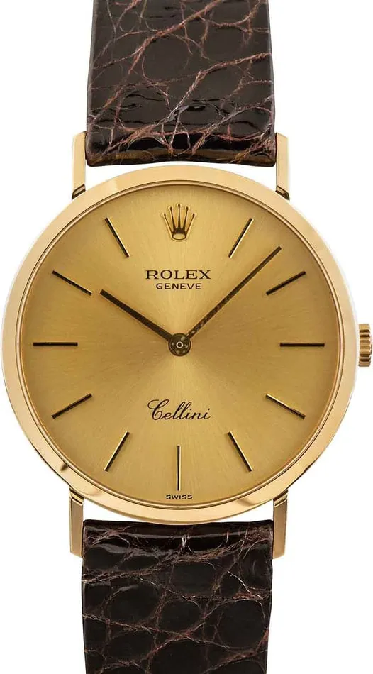 Rolex Cellini 4112 32mm 18k yellow gold Champagne