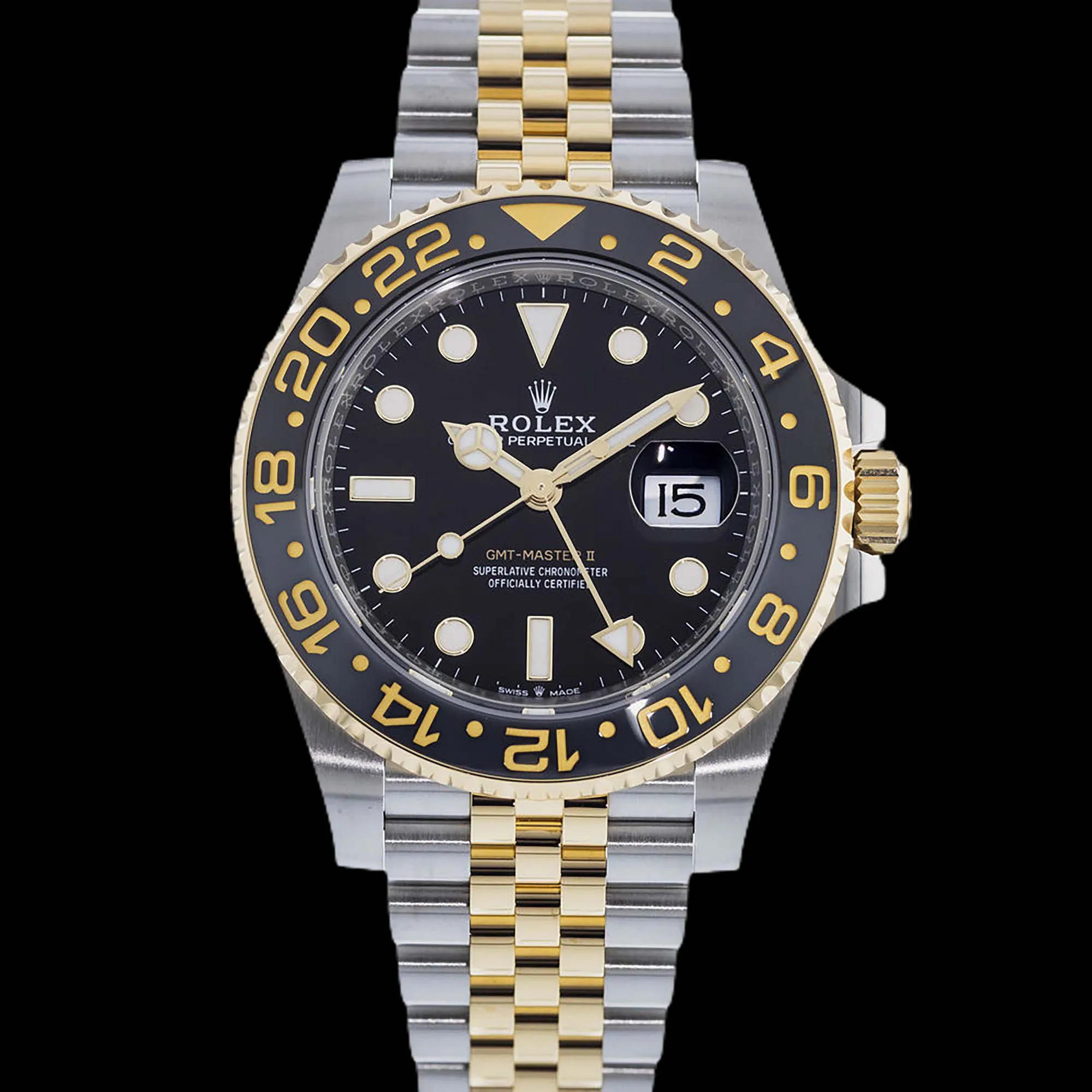 Rolex GMT-Master II 126713GRNR 40mm Yellow gold and Stainless steel Black