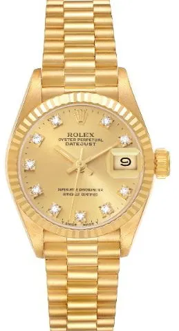 Rolex Lady-Datejust 69178 26mm Yellow gold Champagne