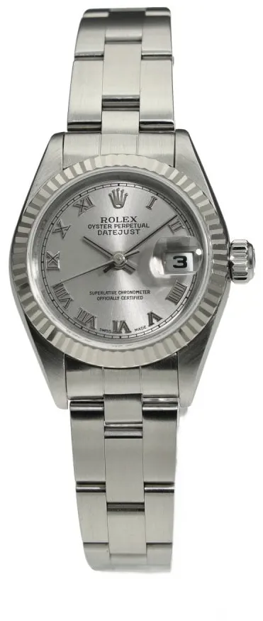 Rolex Lady-Datejust 79174 26mm White gold and Stainless steel Blue