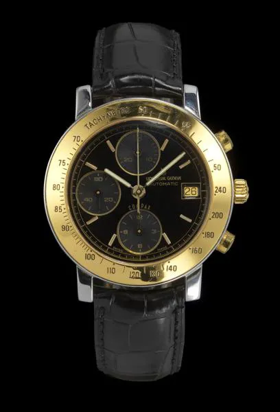 Universal Genève Compax 39mm Stainless steel and Gold-plated Black