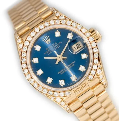 Rolex Lady-Datejust 69158 26mm Yellow gold Blue