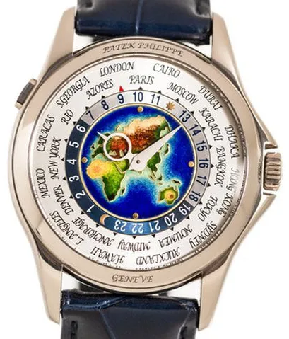 Patek Philippe World Time 5131G-001 39.5mm White gold Silver